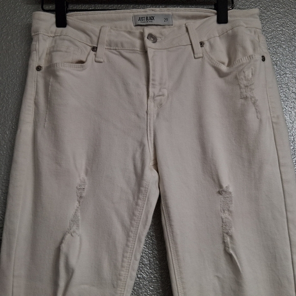 NWOT Just Black White Distressed Ankle Skinny Jean Size 29 - Picture 2 of 9